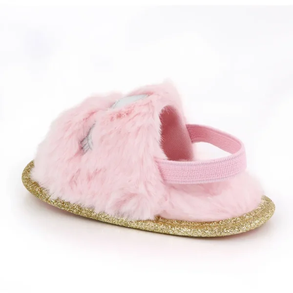 Printemps hiver mode multicolore fausse fourrure bébé fille pantoufle antidérapant nouveau-né mignon infantile enfant en bas âge berceau robe chaussures premiers marcheurs - Image 3